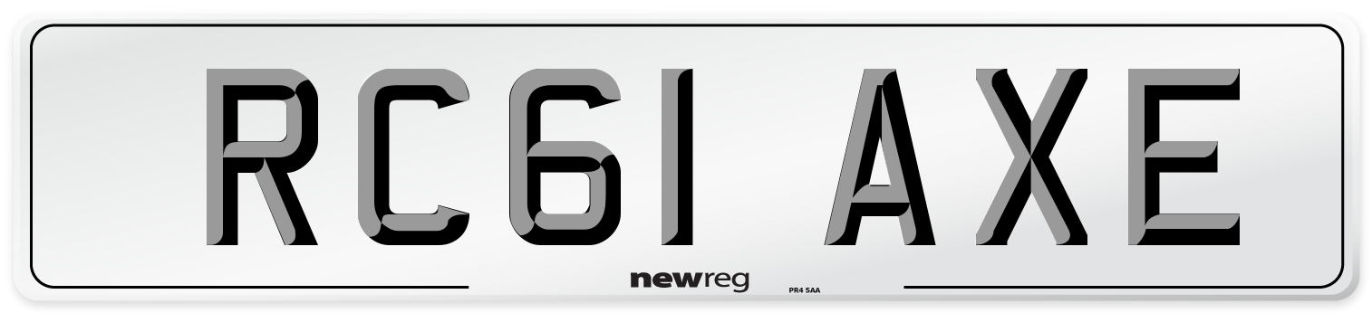 RC61 AXE Number Plate from New Reg